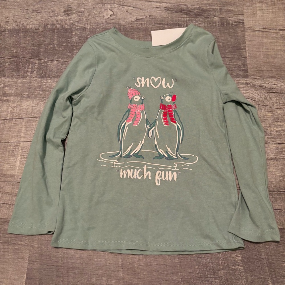 Garanimals Long Sleeve Shirt - Green with Penguin Design